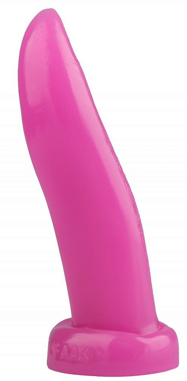 Розовая изогнутая анальная втулка-язык - 21 см. - эластомер (полиэтилен гель)