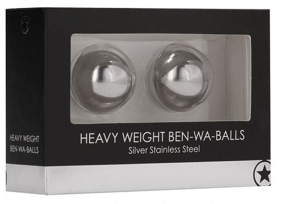Серебристые металлические вагинальные шарики Heavy Weight Ben-Wa-Balls - металл