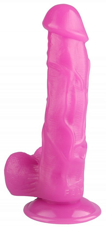 Розовый реалистичный фаллоимитатор на присоске - 24 см. от Intimcat