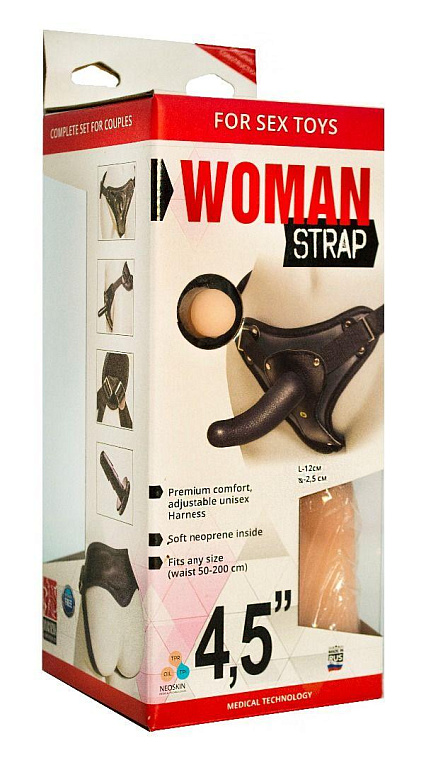 Женский страпон с вагинальной пробкой Woman Strap - 12 см. от Intimcat