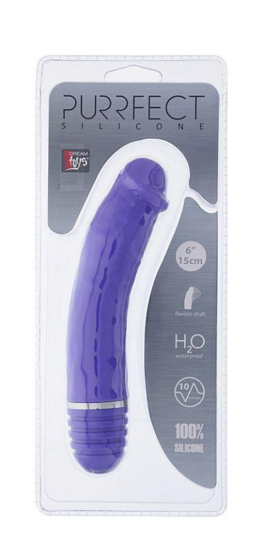 Фиолетовый вибратор-реалистик PURRFECT SILICONE VIBRATOR 6INCH PURPLE - силикон