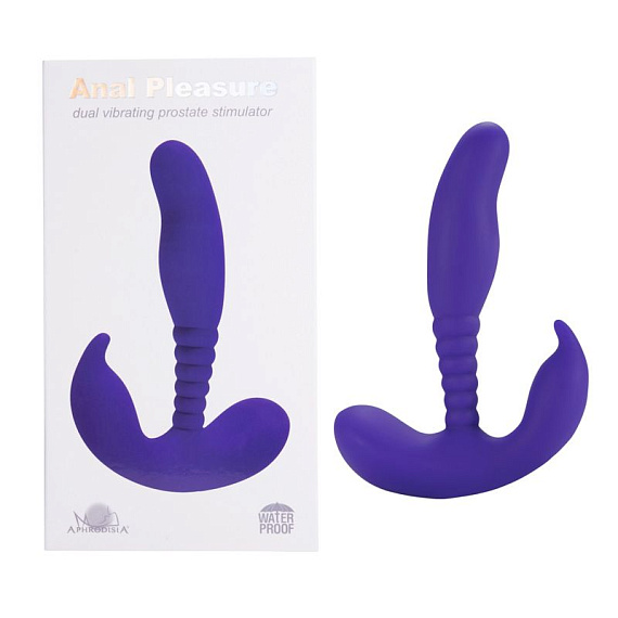 Фиолетовый стимулятор простаты Anal Pleasure Dual Vibrating Prostate Stimulator - 13,5 см. от Intimcat