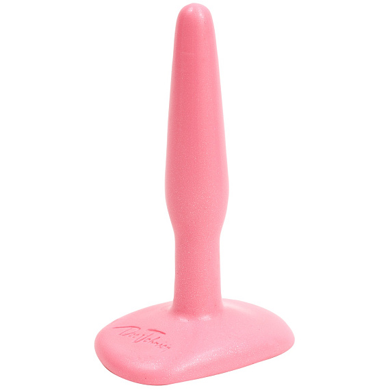 Розовая тонкая анальная пробка Butt Plug Pink Slim Small - 10,5 см. - поливинилхлорид (ПВХ, PVC)