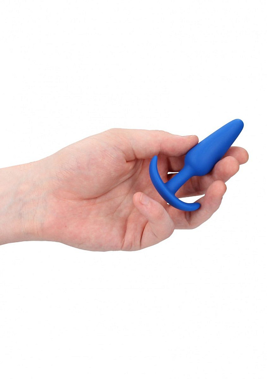 Синяя анальная пробка для ношения Slim Butt Plug - 8,3 см. от Intimcat