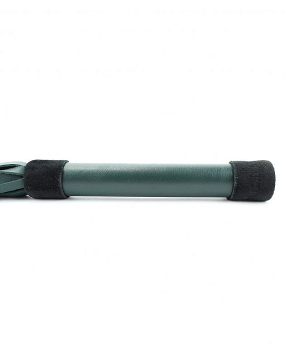 Изумрудная плеть Emerald Leather Whip с гладкой ручкой - 45 см. - натуральная кожа