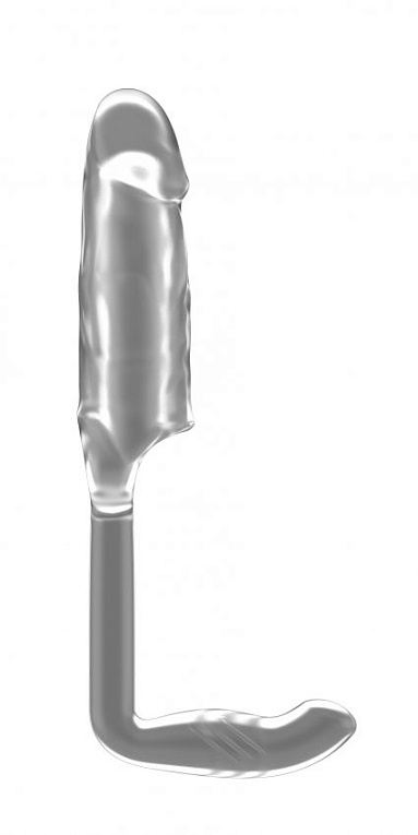 Прозрачная насадка с анальной вставкой Stretchy Penis Exten and Plug  No.38 от Intimcat
