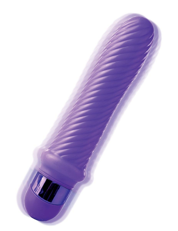 Фиолетовый ребристый вибромассажер Grape Swirl Vibe - 15,8 см. от Intimcat