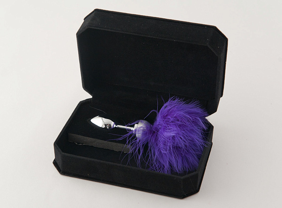 Малая анальная втулка с фиолетовой опушкой - 7 см. - 95% полиэстер, 5% спандекс