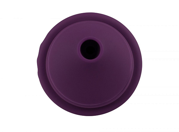 Фиолетовый вакуум-волновой вибратор в форме капкейка - анодированный пластик, силикон