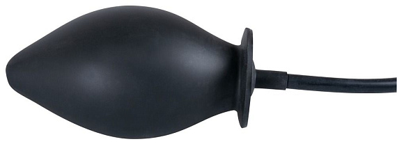 Черная надувная анальная пробка True Black - 11,5 см. - силикон