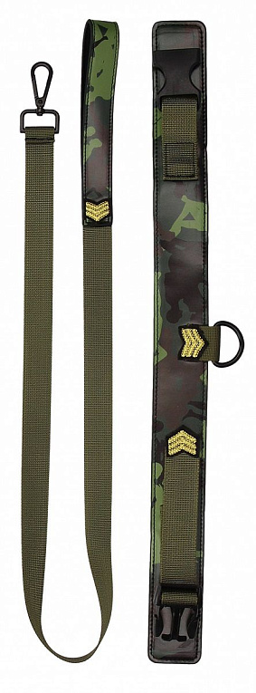 Ошейник с поводком Collar With Leash Army Theme Shots Media BV