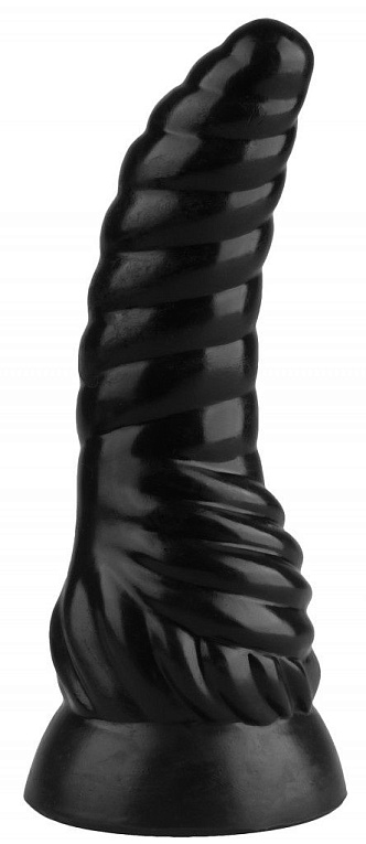 Черная рельефная винтообразная анальная втулка - 20,5 см. от Intimcat