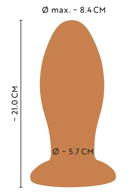 Оранжевая анальная пробка с присоской - 21 см. - фото 5