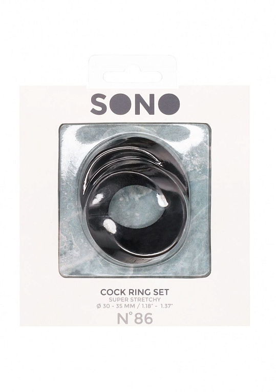 Набор из двух черных эрекционных колец N 86 Cock Ring Set от Intimcat