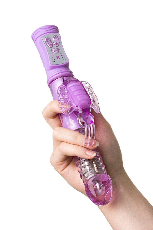 Фиолетовый хай-тек вибратор High-Tech fantasy с вращением бусин - 24,5 см. - фото 6