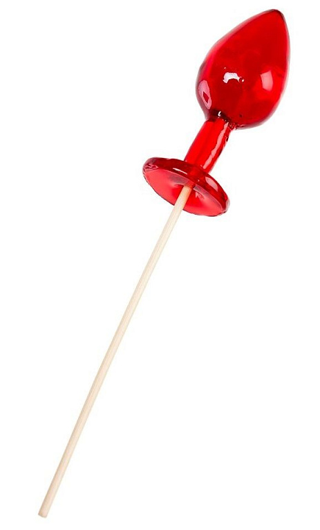 Красный леденец в форме большой анальной пробки со вкусом виски от Intimcat