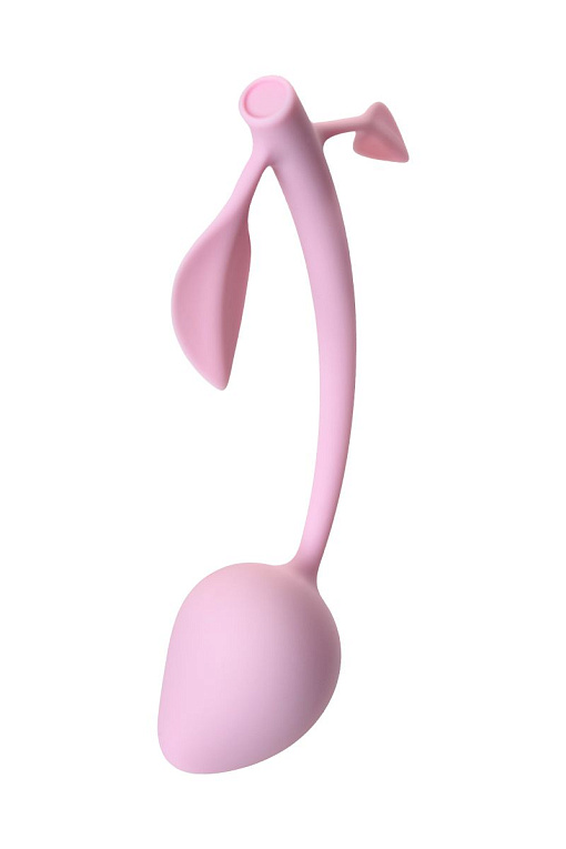 Розовый силиконовый вагинальный шарик с лепесточками - фото 5