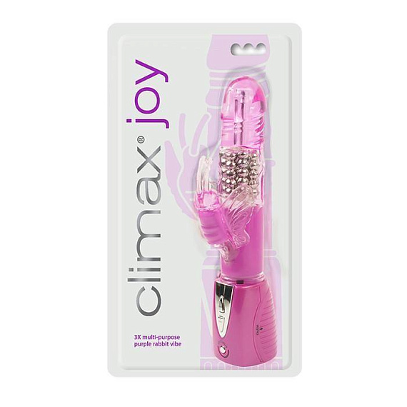 Фиолетовый вибромассажер Climax Joy 3X Multi-Purpose Rabbit Vibe - 23,5 см. - Термопластичная резина (TPR)