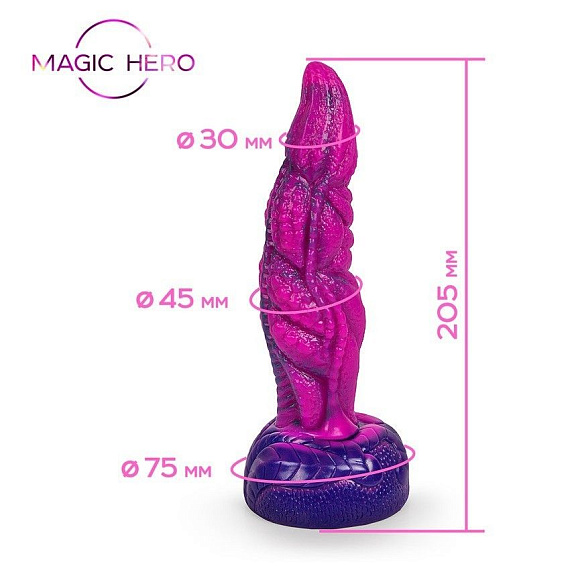 Розовый рельефный фантазийный фаллоимитатор - 20,5 см. Bior toys