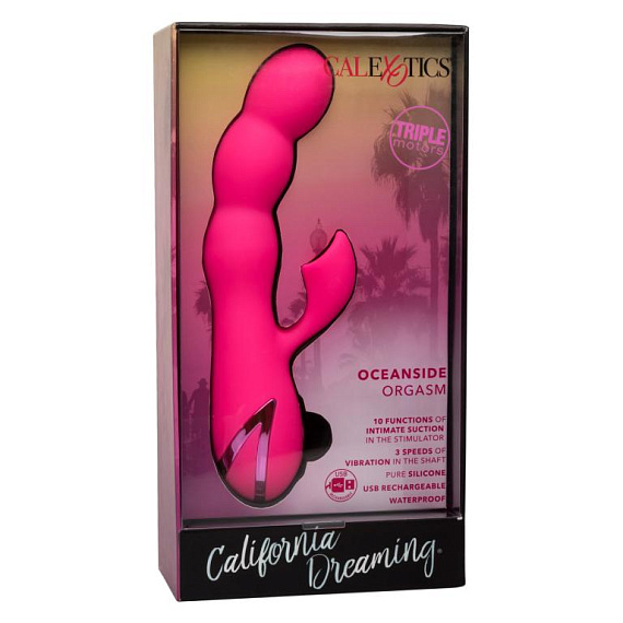 Розовый вибромассажер-кролик Oceanside Orgasm California Exotic Novelties