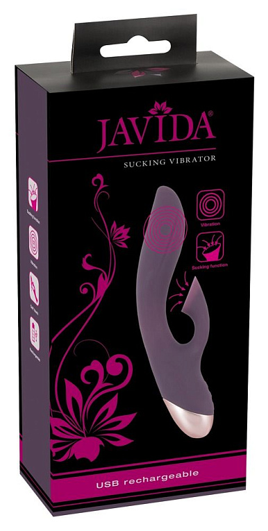 Фиолетовый вибратор-кролик Javida Sucking - 21,6 см. - фото 5