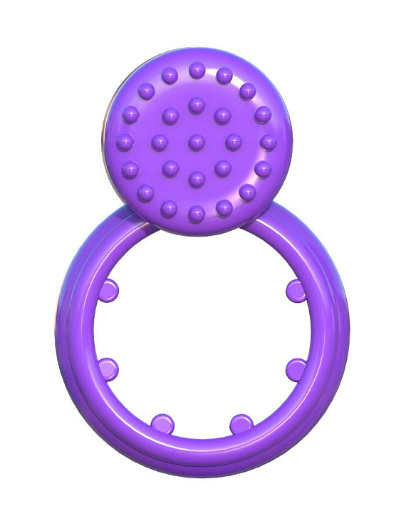 Фиолетовое эрекционное кольцо с вибрацией Sensual Touch Love Ring - Термопластичная резина (TPR)