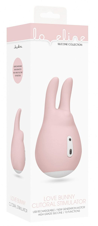 Розовый клиторальный стимулятор Love Bunny - 9,4 см. - силикон