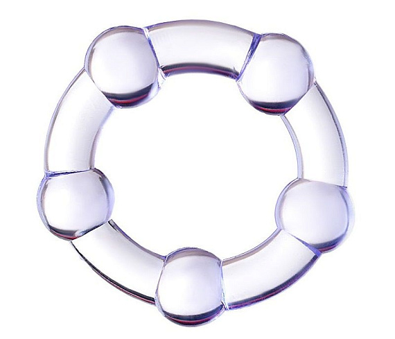 Фиолетовое эрекционное кольцо на пенис с бусинами