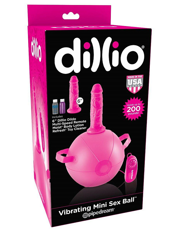 Розовый надувной мяч с вибронасадкой Vibrating Mini Sex Ball - 15,2 см. от Intimcat