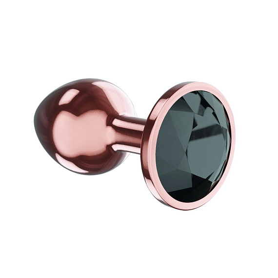 Пробка цвета розового золота с черным кристаллом Diamond Jet Shine L - 8,3 см. - металл