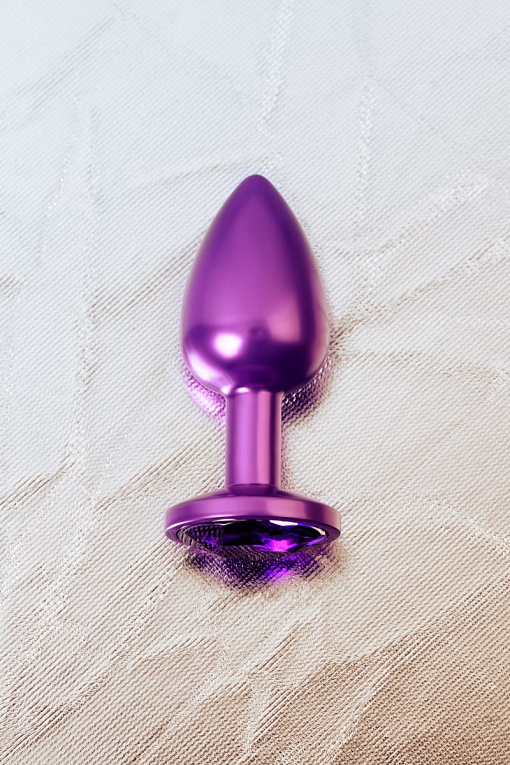 Фиолетовый анальный плаг с кристаллом фиолетового цвета - 7,2 см. - фото 9