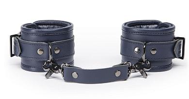 Тёмно-синие кожаные наручники No Bounds Collection Wrist Cuffs