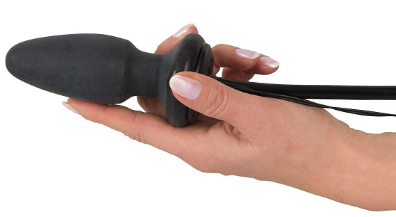 Черный анальный вибростимулятор с расширением Fanny Hills Butt Plug Orion