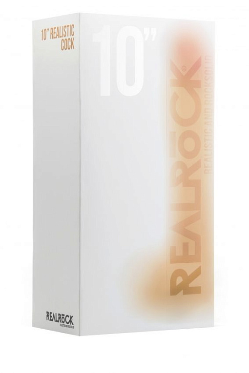 Телесный фаллоимитатор Realistic Cock 10  With Scrotum - 27 см. - термопластичная резина (TPR)