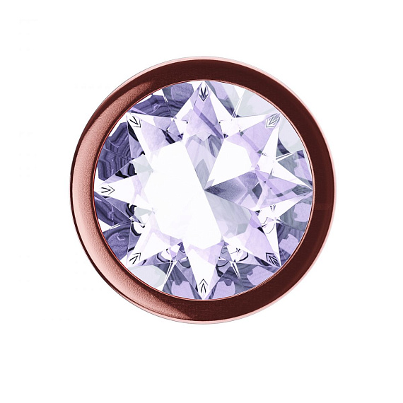 Пробка цвета розового золота с прозрачным кристаллом Diamond Moonstone Shine S - 7,2 см. от Intimcat