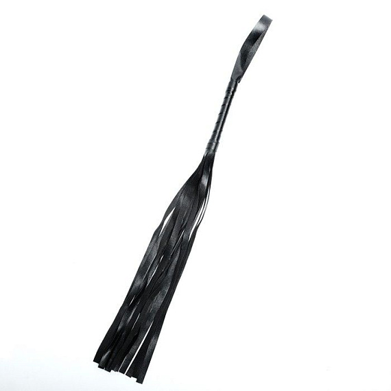 Черная плеть из эко-кожи с витой ручкой - 55 см. - искусственная кожа