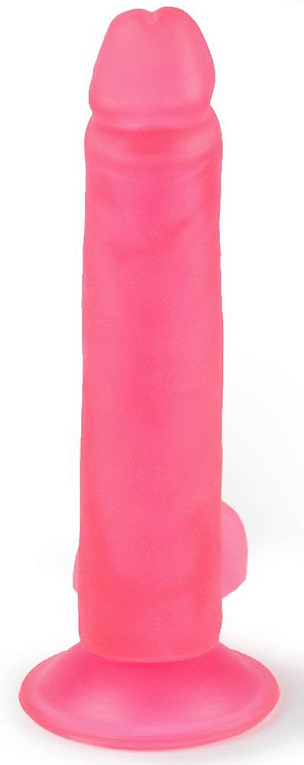 Розовый фаллоимитатор-реалистик на присоске - 16,5 см. - поливинилхлорид (ПВХ, PVC)