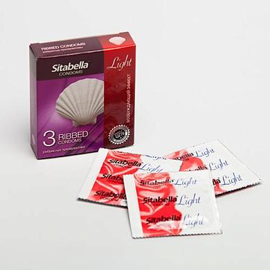 Ребристые презервативы Sitabella Light с возбуждающим эффектом - 3 шт.