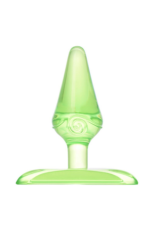 Зеленая анальная втулка с ограничителем - 6,5 см. - анодированный пластик (ABS)