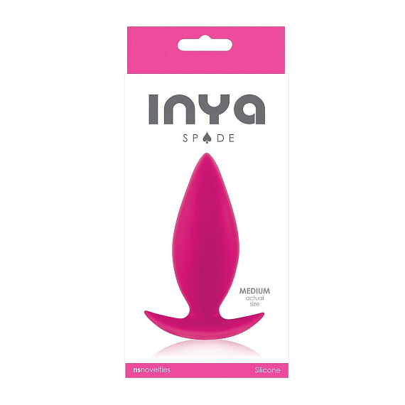 Розовая анальная пробка для ношения INYA Spades Medium - 10,2 см. - силикон