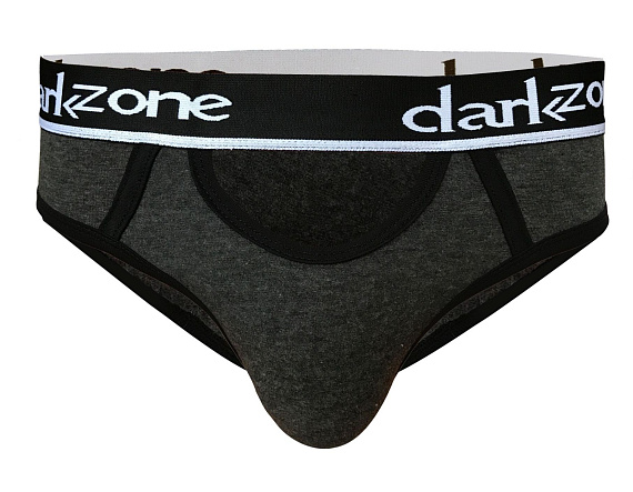 Темно-серые мужские трусы-брифы с вырезом Darkzone