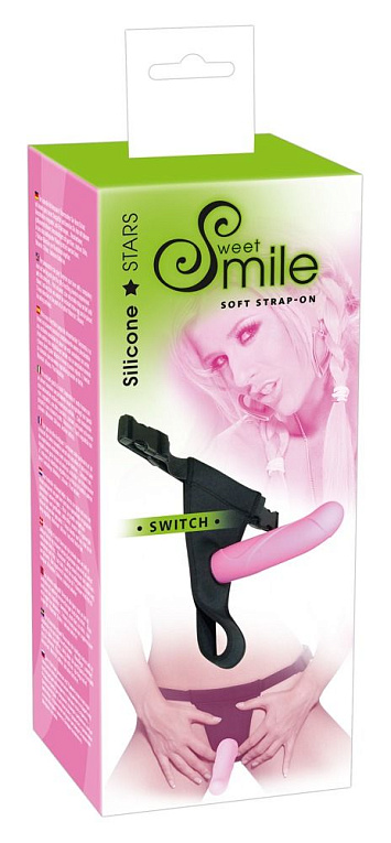 Розовый страпон на трусиках с регулируемыми бретелями Smile - 16 см. - фото 5