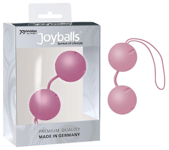 Нежно-розовые вагинальные шарики Joyballs Trend с петелькой - Silikomed