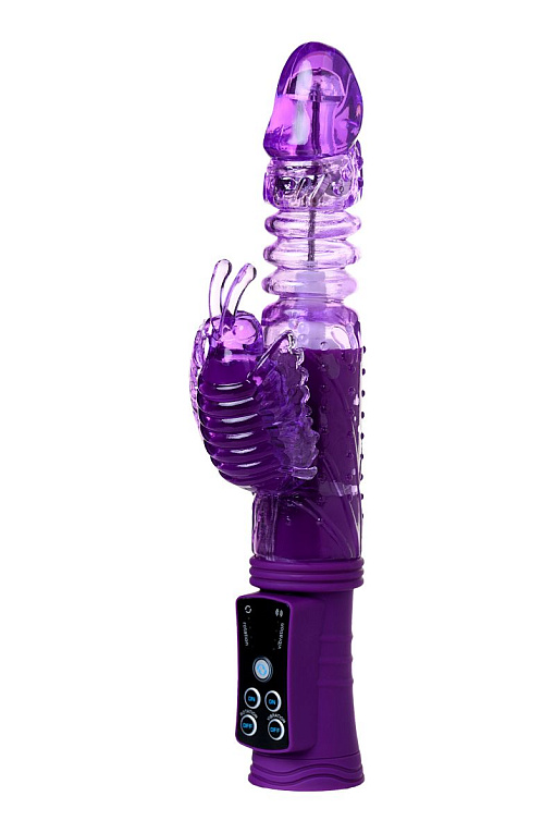 Фиолетовый вибратор-кролик на присоске - 23,5 см. - фото 5