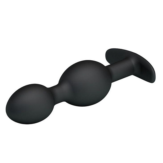 Чёрные анальные шарики из силикона - 12,5 см. от Intimcat