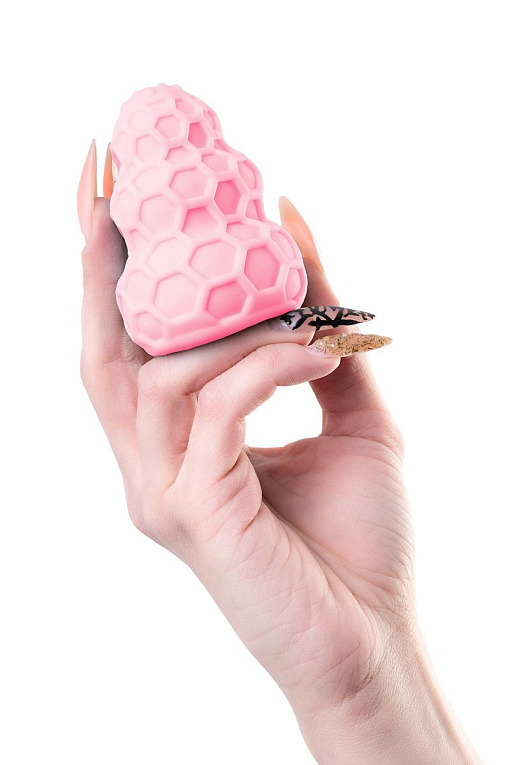 Розовый рельефный мастурбатор Flaff A-toys