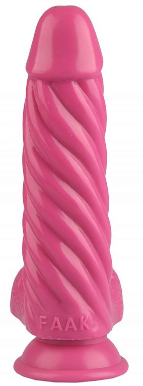 Розовый реалистичный винтообразный фаллоимитатор на присоске - 21 см. Сумерки богов