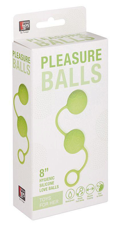 Зелёные вагинальные шарики с завитушками на поверхности - силикон