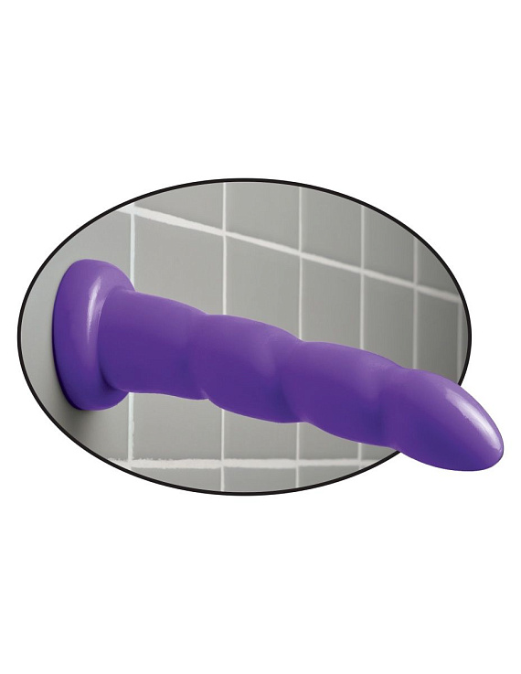 Фиолетовый стимулятор на присоске 6  Twister - 18,4 см. Pipedream