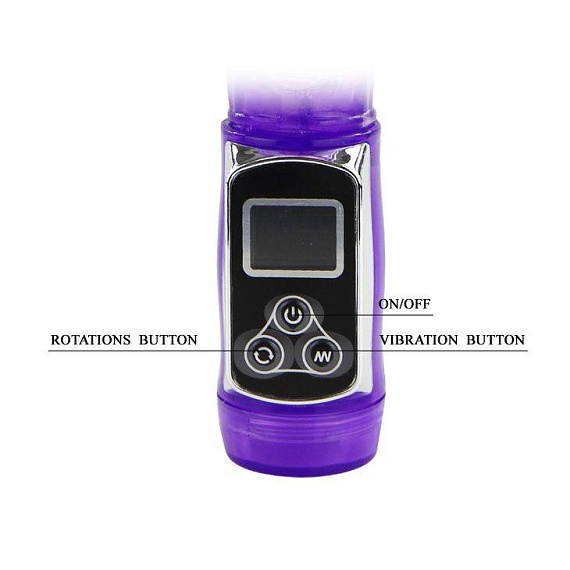 Фиолетовый вибратор India Cowherd с ротацией и клиторальной стимуляцией - 21,5 см. - фото 5